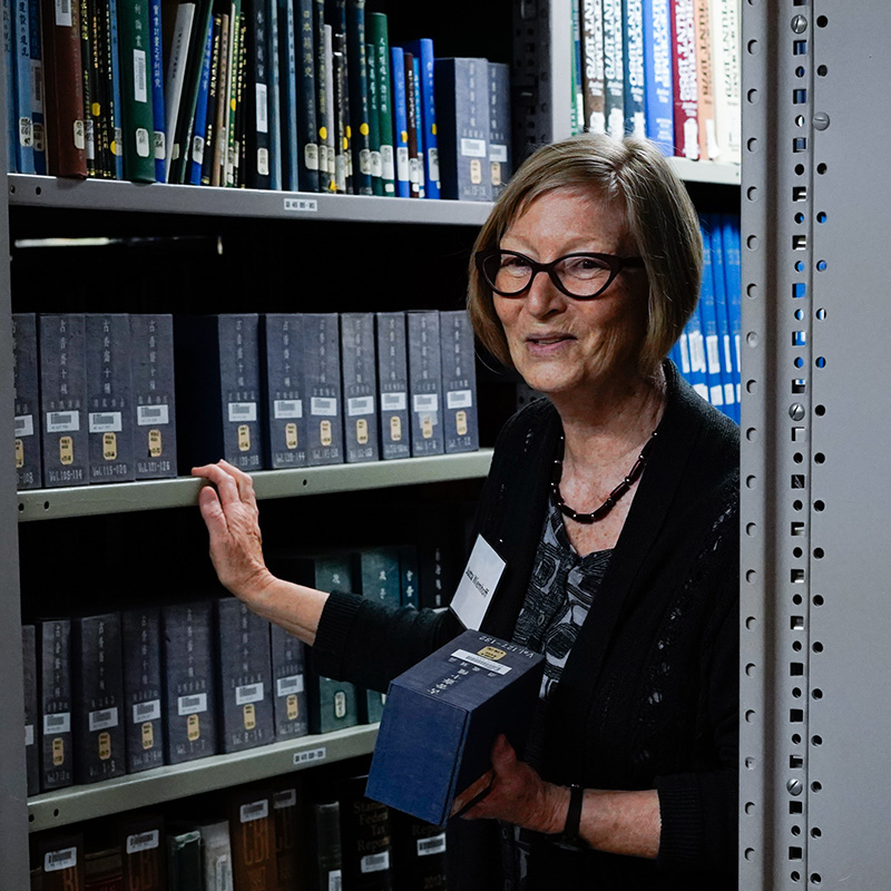 NRLF Operations Manager Jutta Wiemhoff speaks during a  tour of NRLF buildings on April 18, 2019.