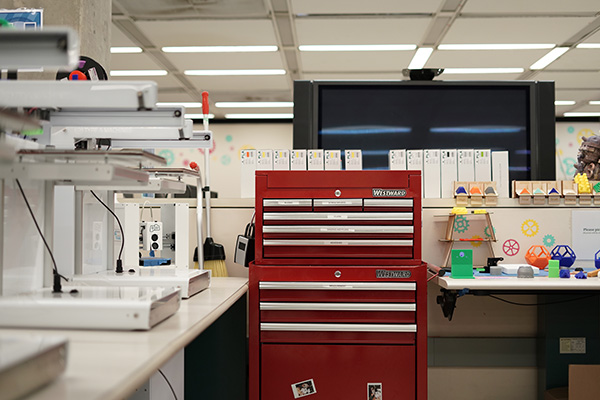 A tool cabinet in Makerspace