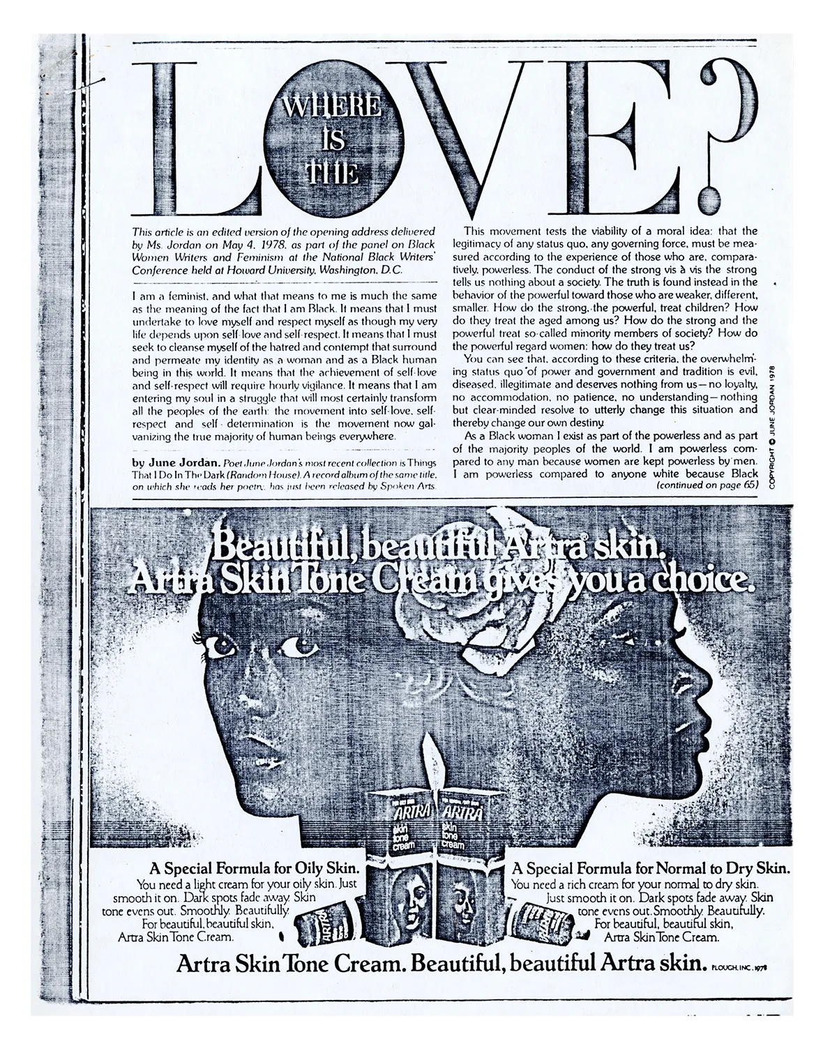 A black-and-white photocopy of a magazine page.