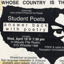 Ad listing for poetry reading titled "Whose Country Is This Anyway"